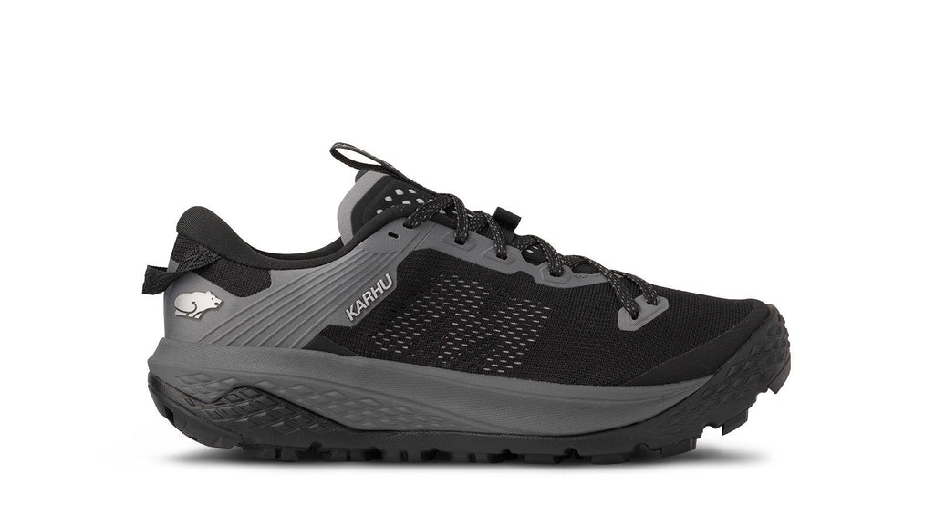 Black water resistant trail running shoe from KARHU