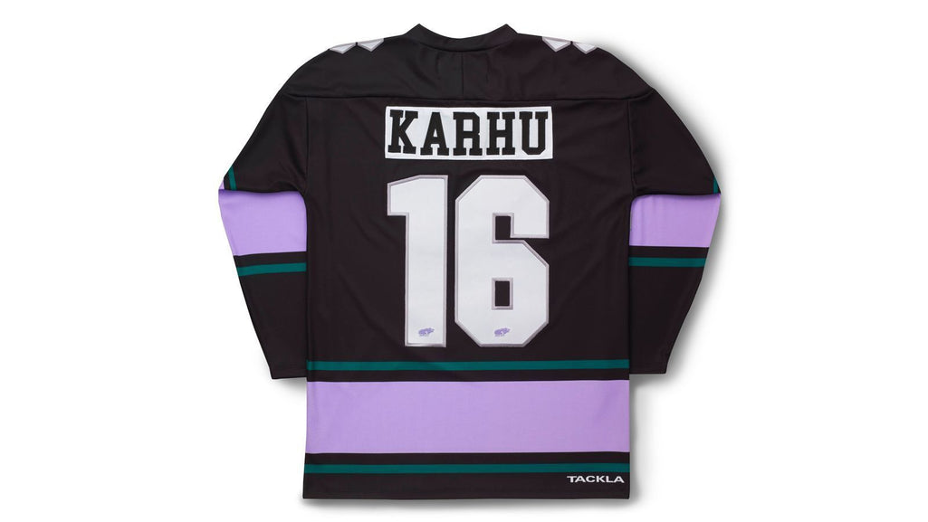 Karhu x tacla hockey jersey black purple heather back
